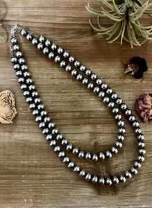 20” 10mm SS Navajo Pearl Necklace