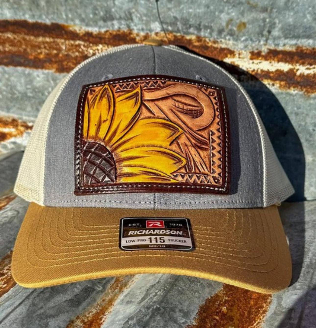 Sunflower Tooled Cap